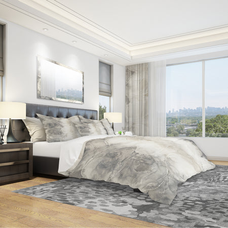 Gray Circles I - Geometric Duvet Cover Set