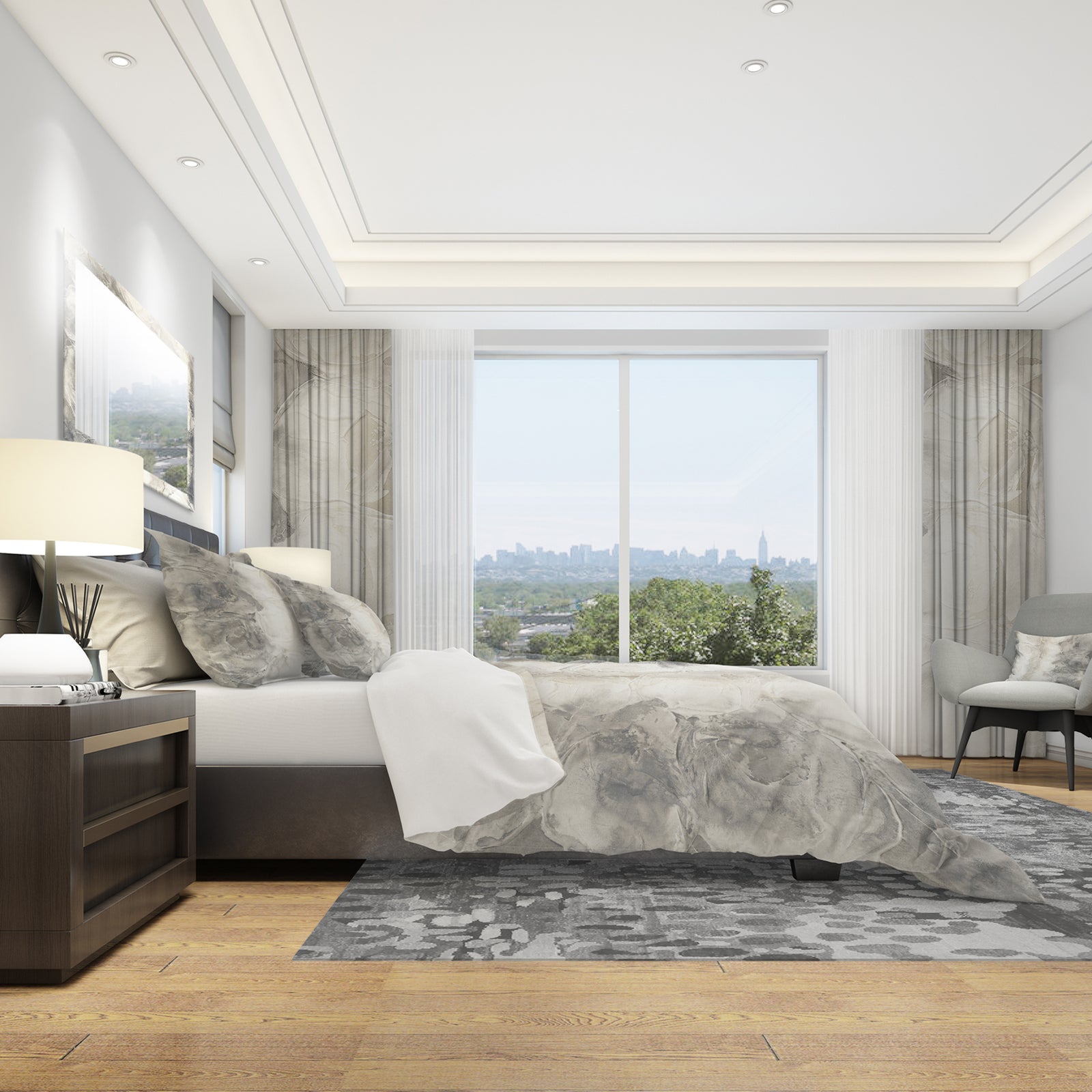 Gray Circles I - Geometric Duvet Cover Set