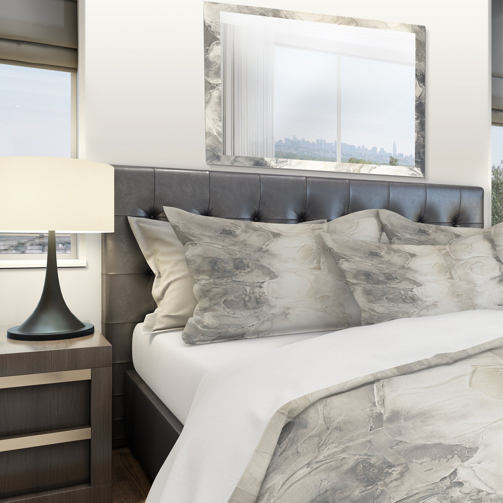 Gray Circles I - Geometric Duvet Cover Set