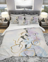 Gold Lines on Pastel I - Geometric Duvet Cover Set