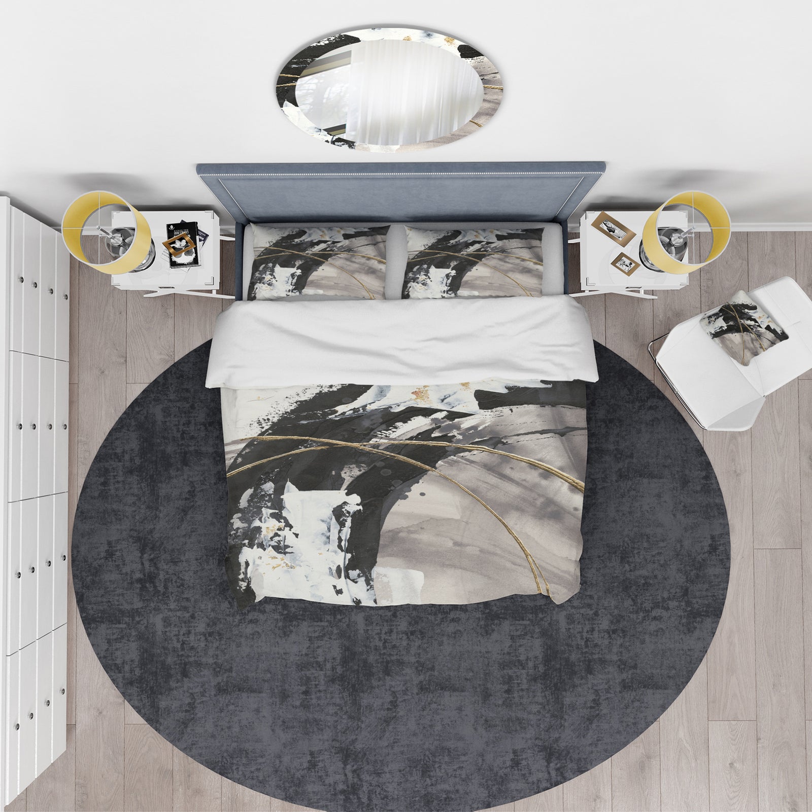 Glam Painted Arcs I - Glam Duvet Cover Set