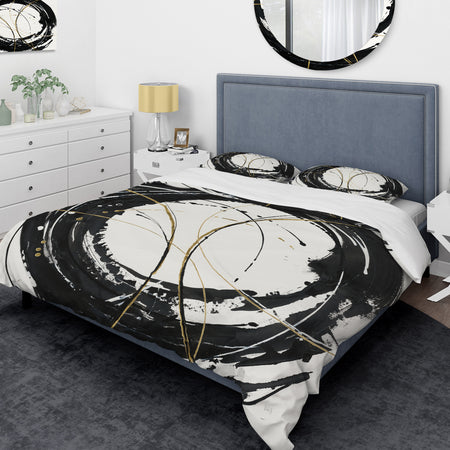 Gold Metallic Circle - Glam Duvet Cover Set