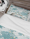 Teal Cherry Blossoms I - Farmhouse Duvet Cover Set