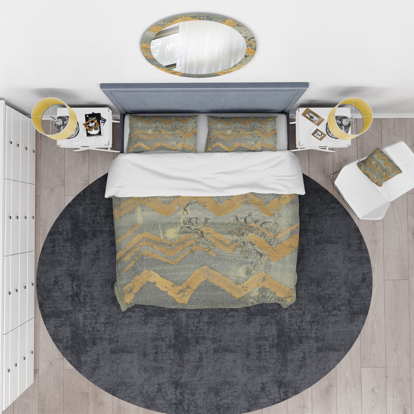 Glam Metallic Form III - Glam Duvet Cover Set
