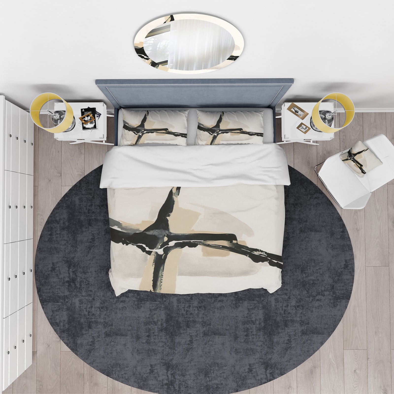 Creamy Tan Form II - Glam Duvet Cover Set