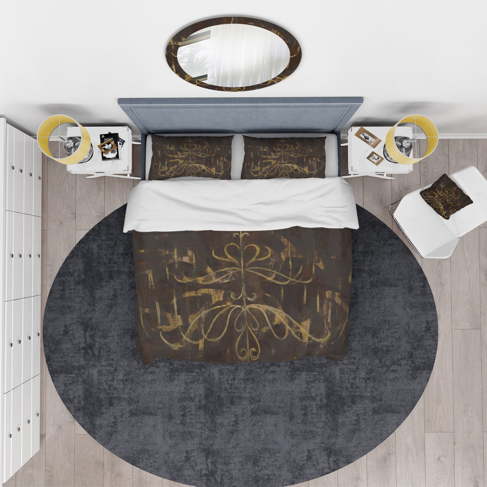 Glam Gold Chandelier - Glam Duvet Cover Set