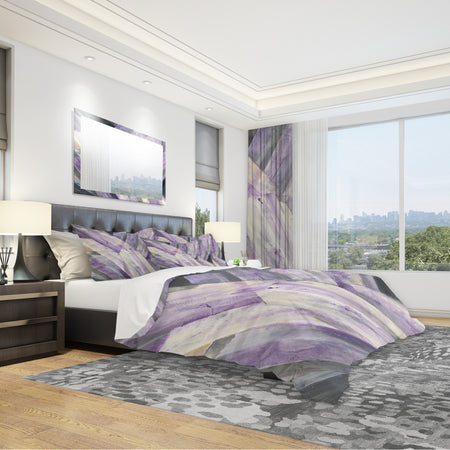 Geometric Purple Glacier - Geometric Duvet Cover Set