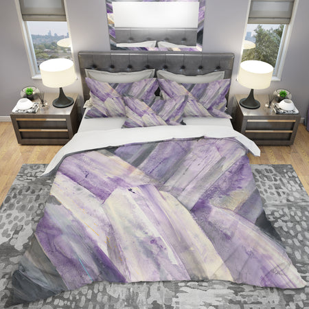 Geometric Purple Glacier - Geometric Duvet Cover Set