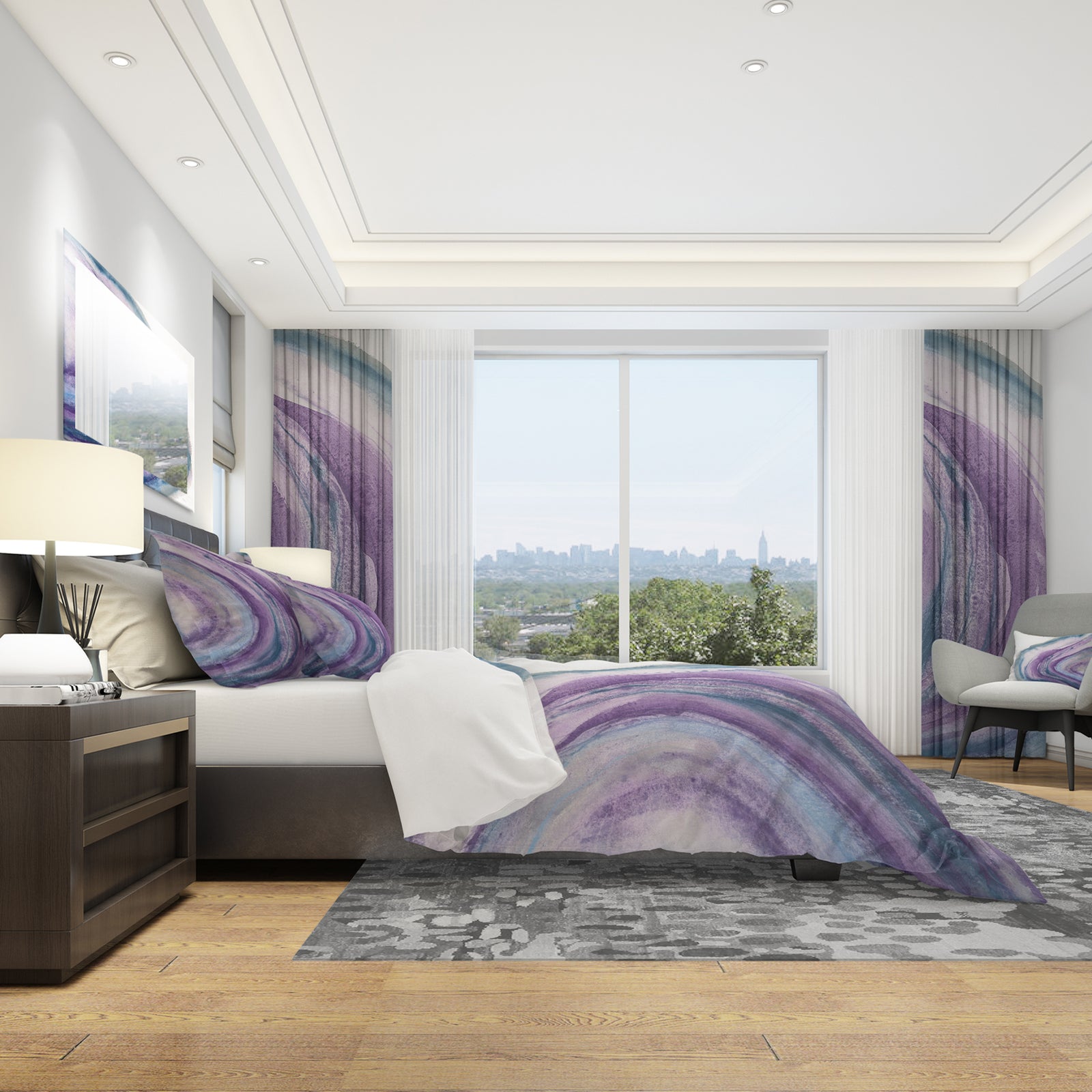 Watercolor Geode I - Geometric Duvet Cover Set