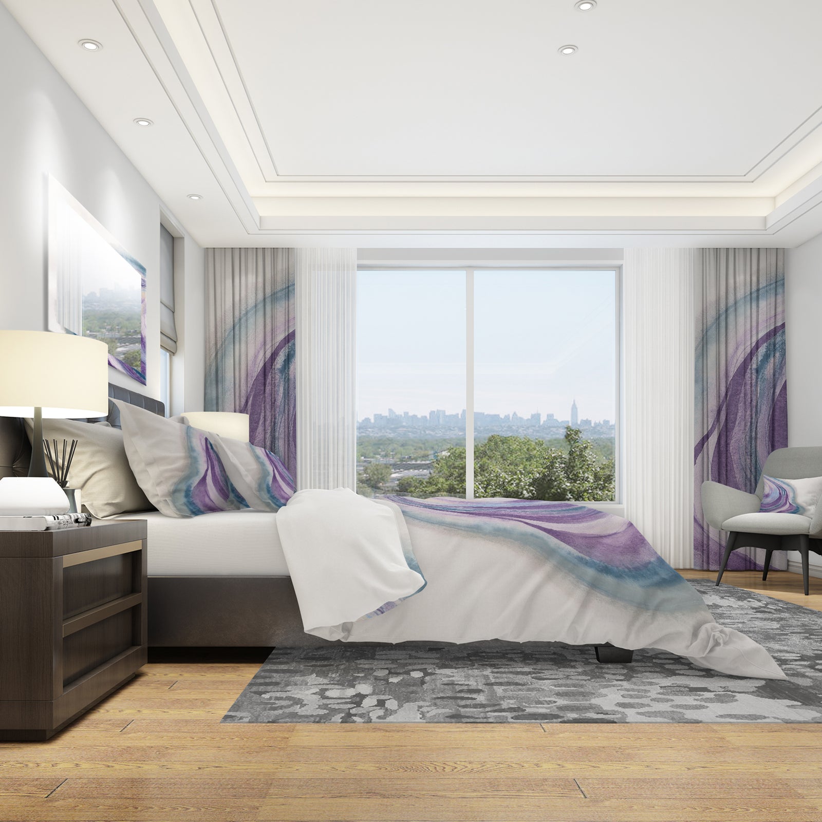Watercolor Geode II - Geometric Duvet Cover Set