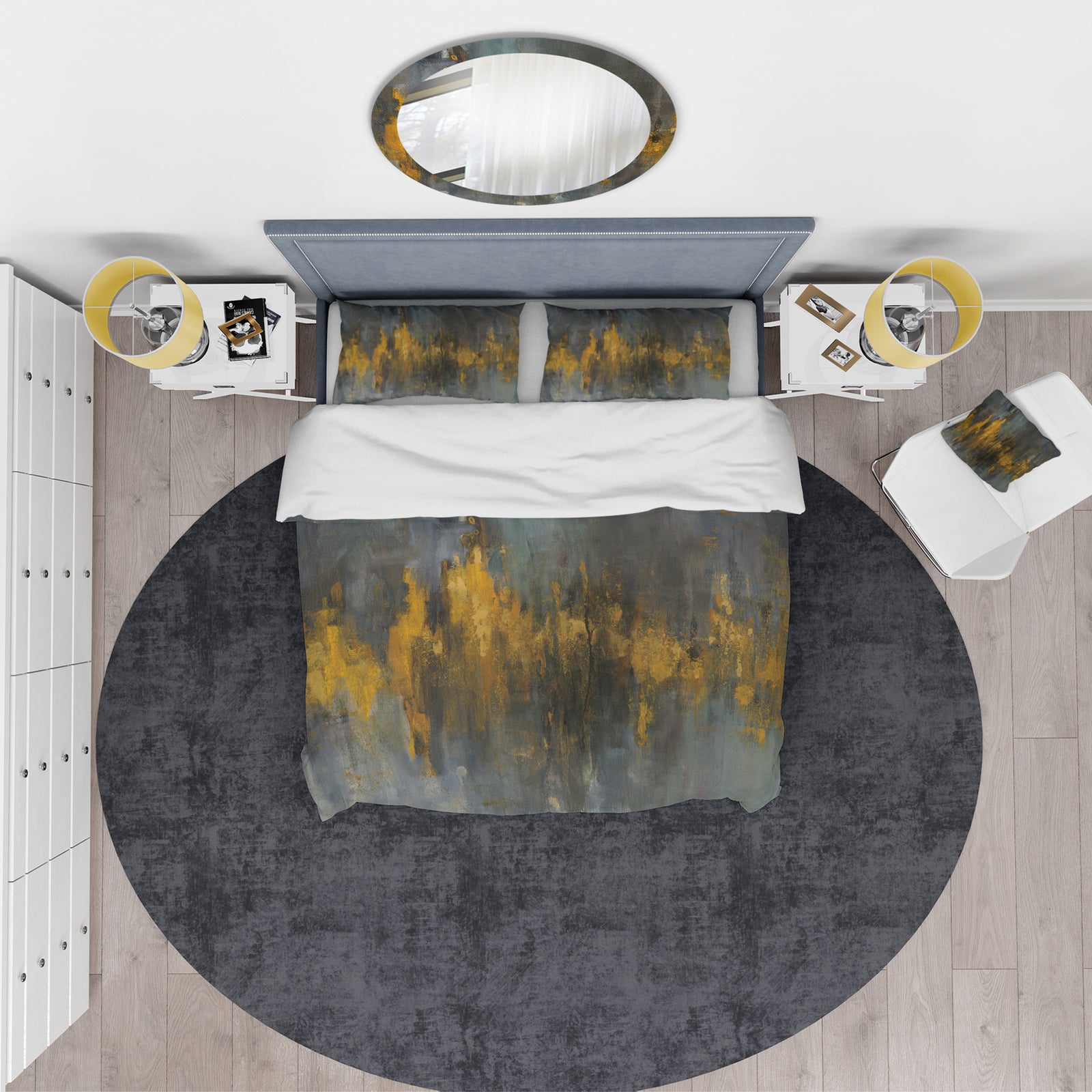 Black and Gold Glam Abstract - Glam Duvet Cover Set