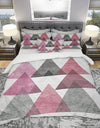 Pink Geometric Mod Triangles I - Geometric Duvet Cover Set