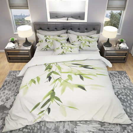 Simplist Bamboo Leaves I - Cottage Duvet Cover Set