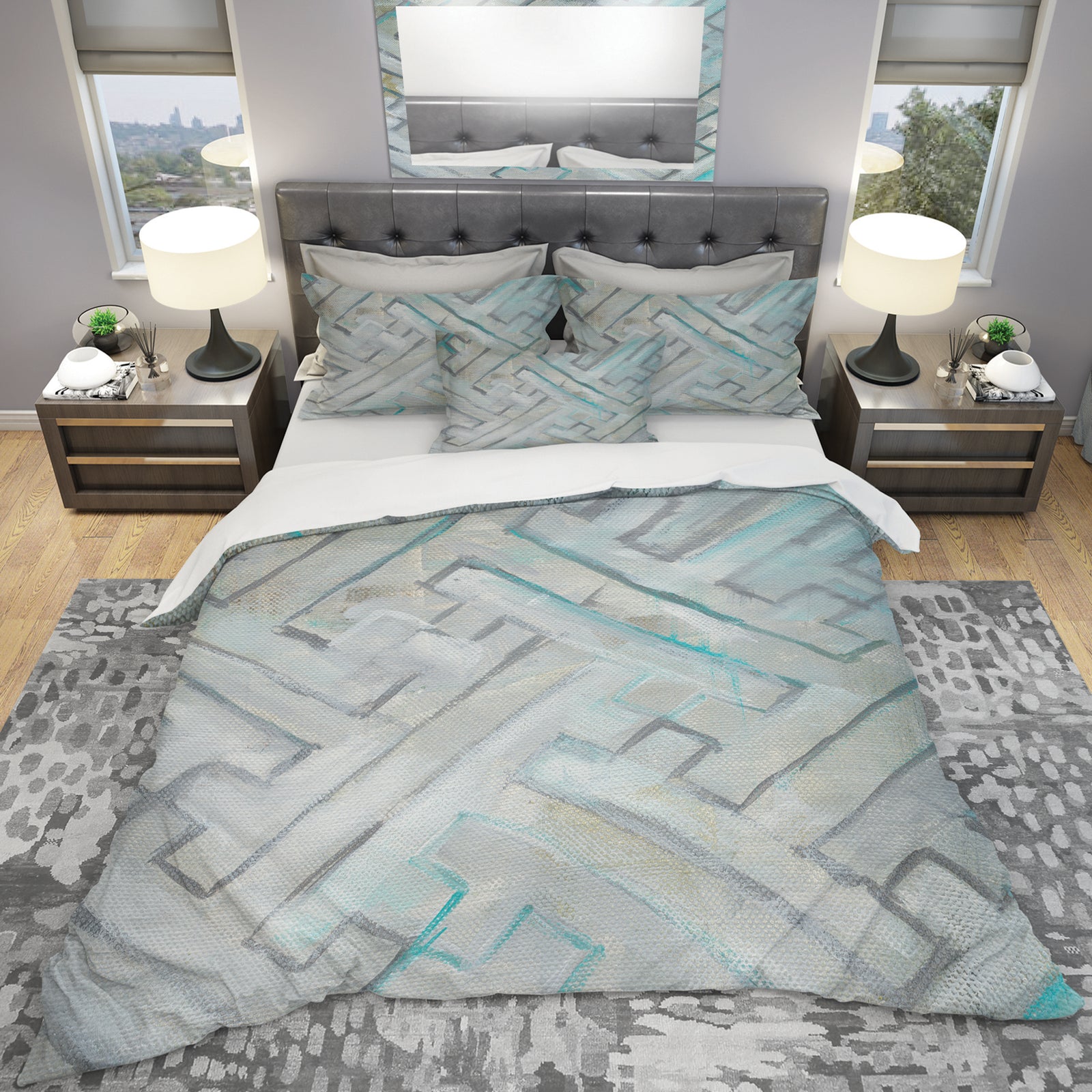 Lost in Geometric Element - Geometric Duvet Cover Set