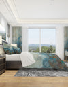 Blue and Bronze Dots on Glass I - Geometric Duvet Cover Set