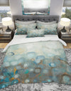 Blue and Bronze Dots on Glass II - Geometric Duvet Cover Set