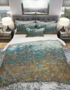 Blue and Bronze Dots - Geometric Duvet Cover Set