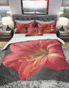 Vivid Red Lily III - Shabby Duvet Cover Set