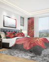 Vivid Red Lily III - Shabby Duvet Cover Set