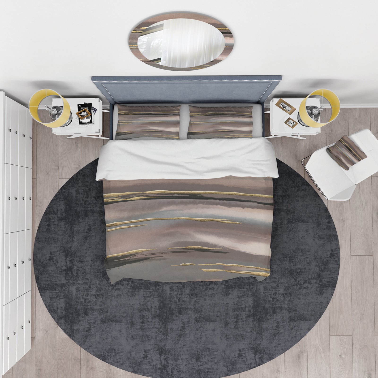 Glamorous Morning Fog I - Glam Duvet Cover Set
