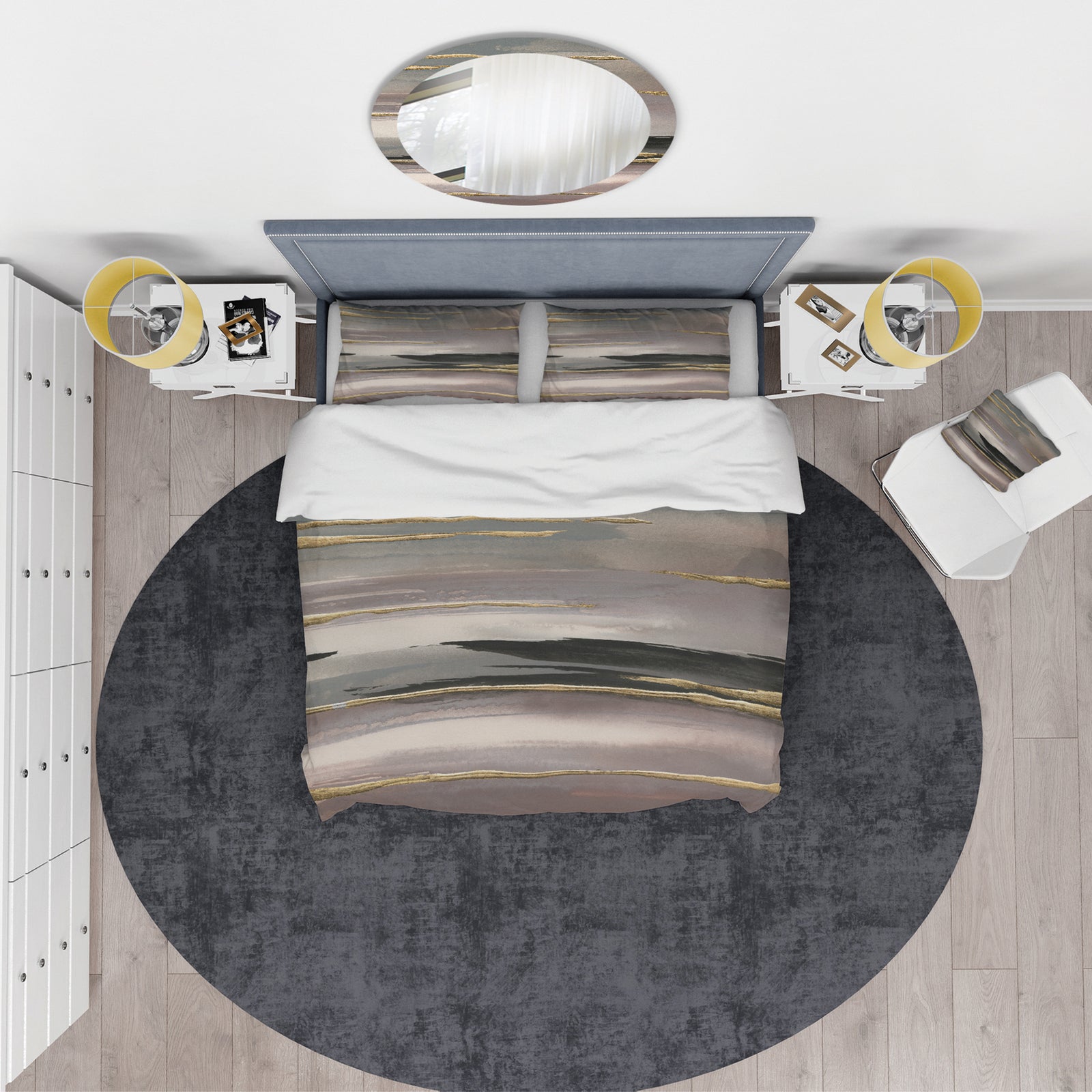Glamorous Morning Fog II - Glam Duvet Cover Set