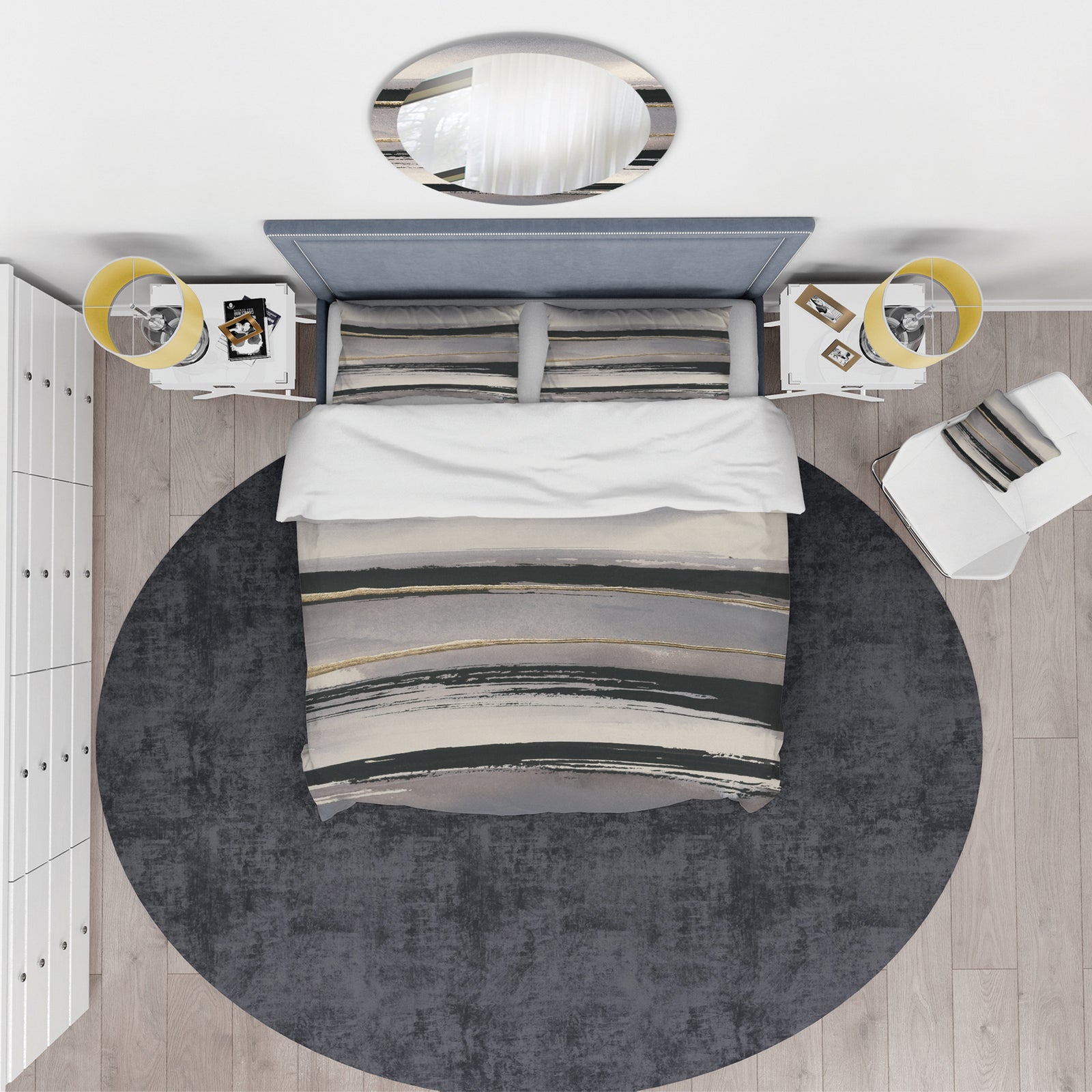 Glamorous Morning Fog III - Glam Duvet Cover Set