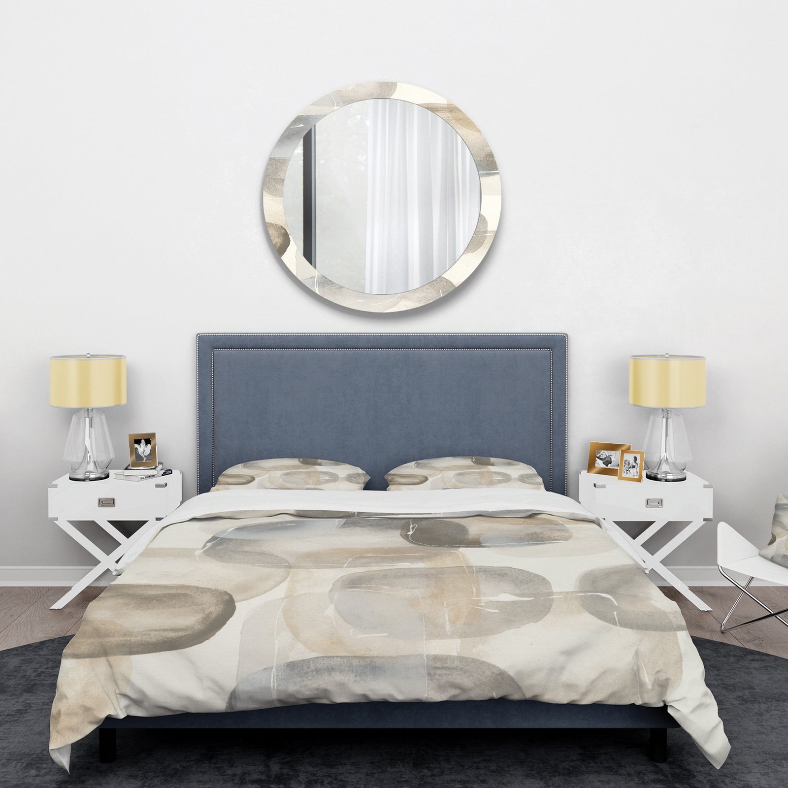 Neutral Oval Grey Stones II - Glam Duvet Cover Set