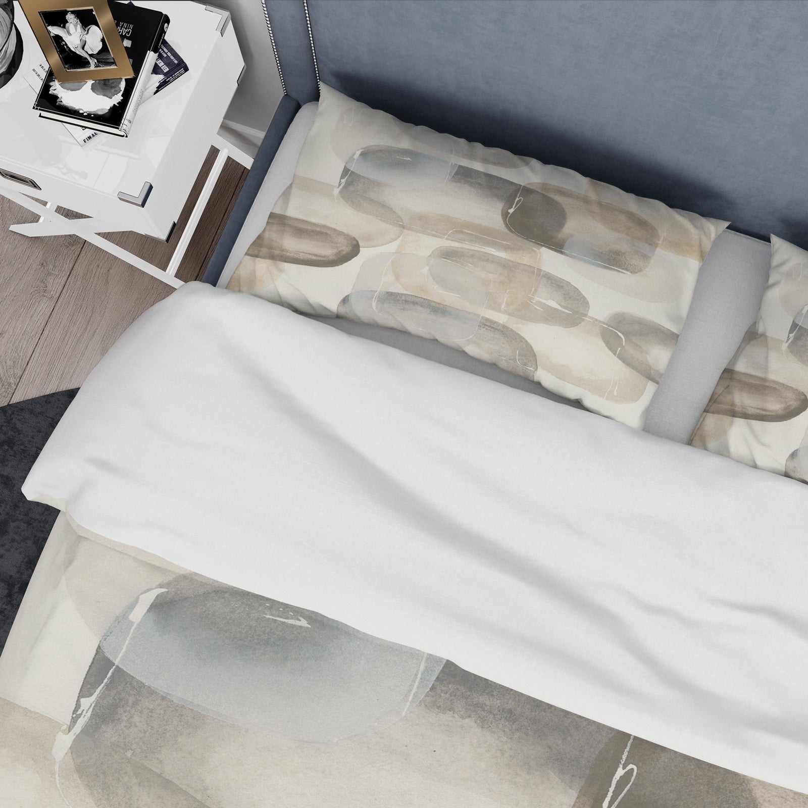 Neutral Oval Grey Stones II - Glam Duvet Cover Set
