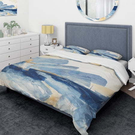 Metallic Gold Indigo I - Glam Duvet Cover Set