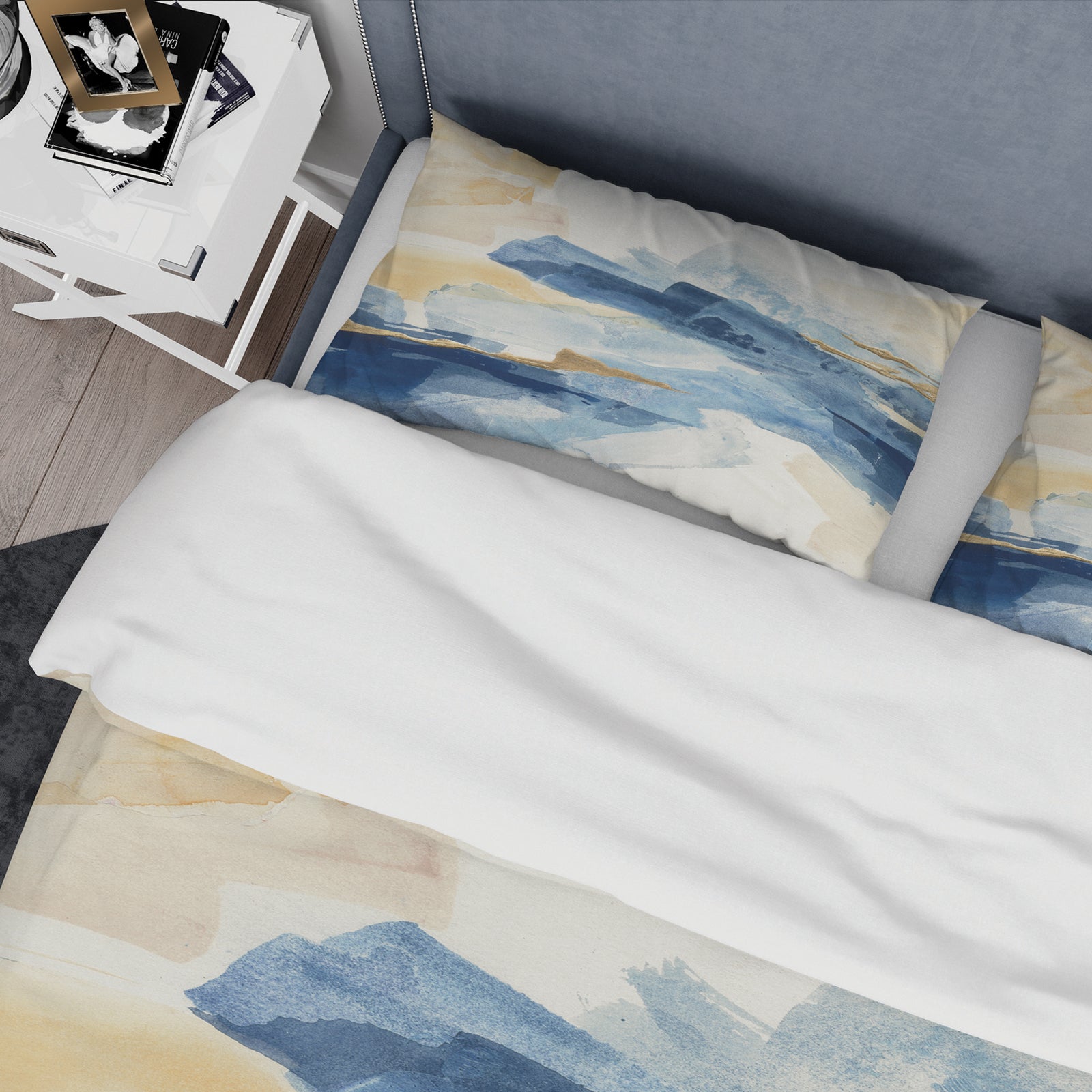 Metallic Gold Indigo II - Glam Duvet Cover Set