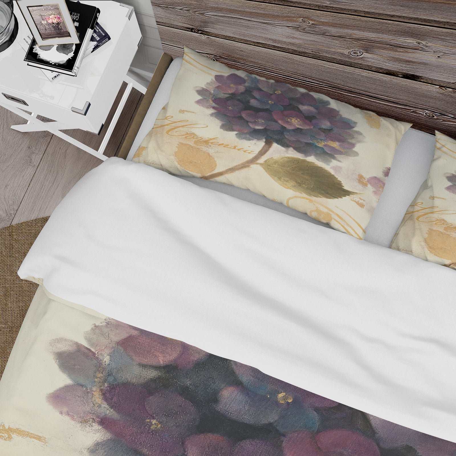 Abundant Hydrangea Flower I - Cottage Duvet Cover Set