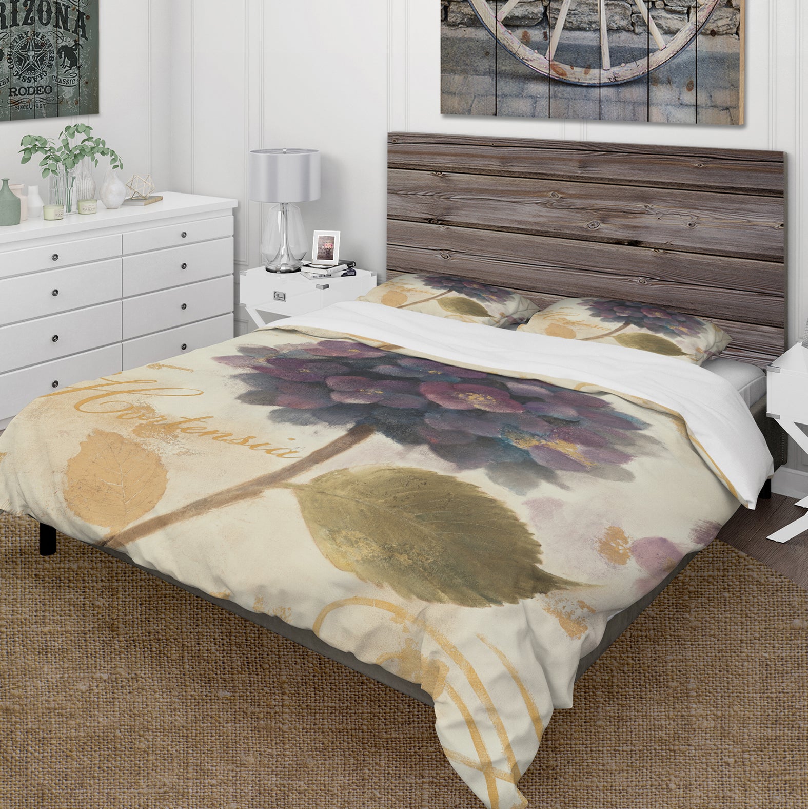 Abundant Hydrangea Flower I - Cottage Duvet Cover Set