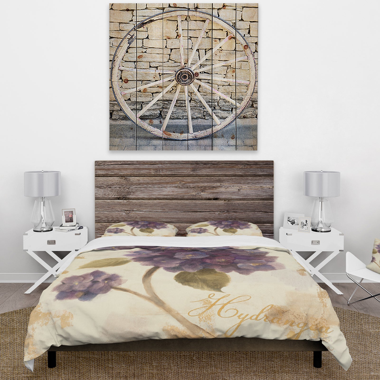 Abundant Hydrangea Flower II - Cottage Duvet Cover Set