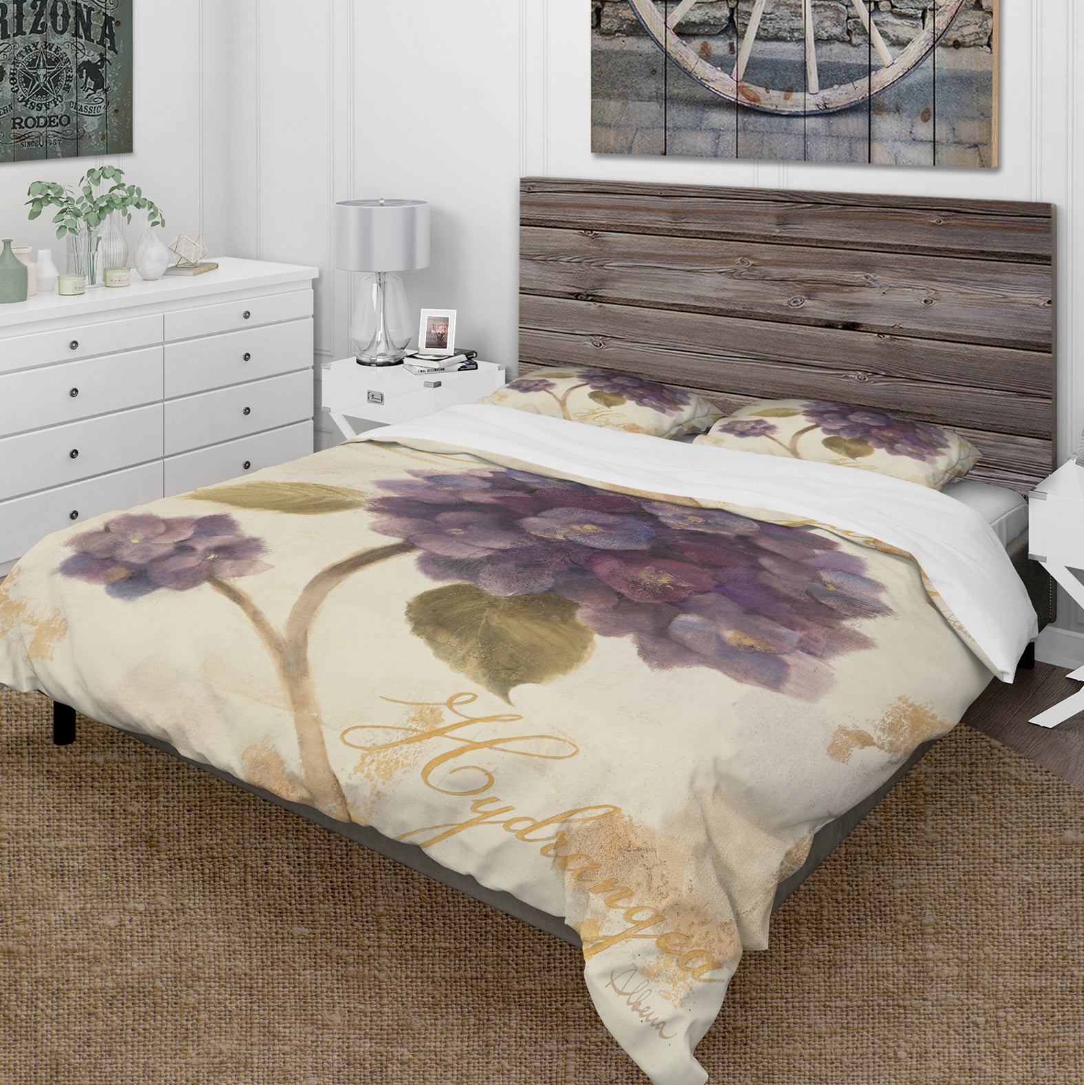 Abundant Hydrangea Flower II - Cottage Duvet Cover Set