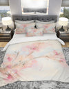 Pink Blossoms Branch - Shabby Duvet Cover Set