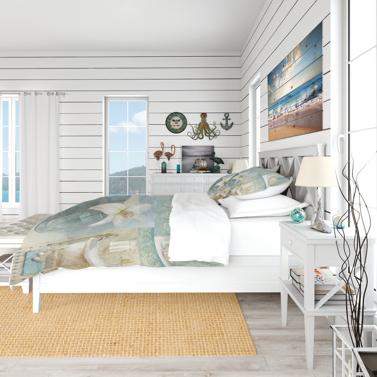 Bathroom Lily Parfum Bath Story - Coastal Duvet Cover Set