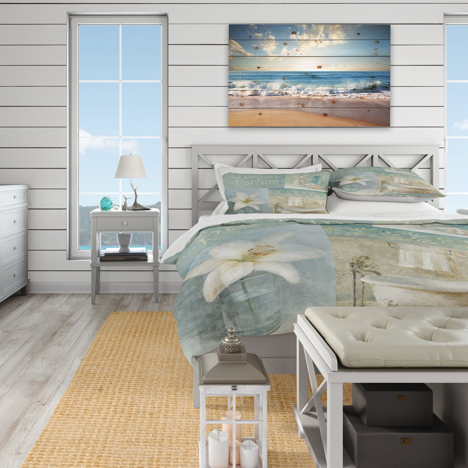 Bathroom Lily Parfum Bath Story - Coastal Duvet Cover Set