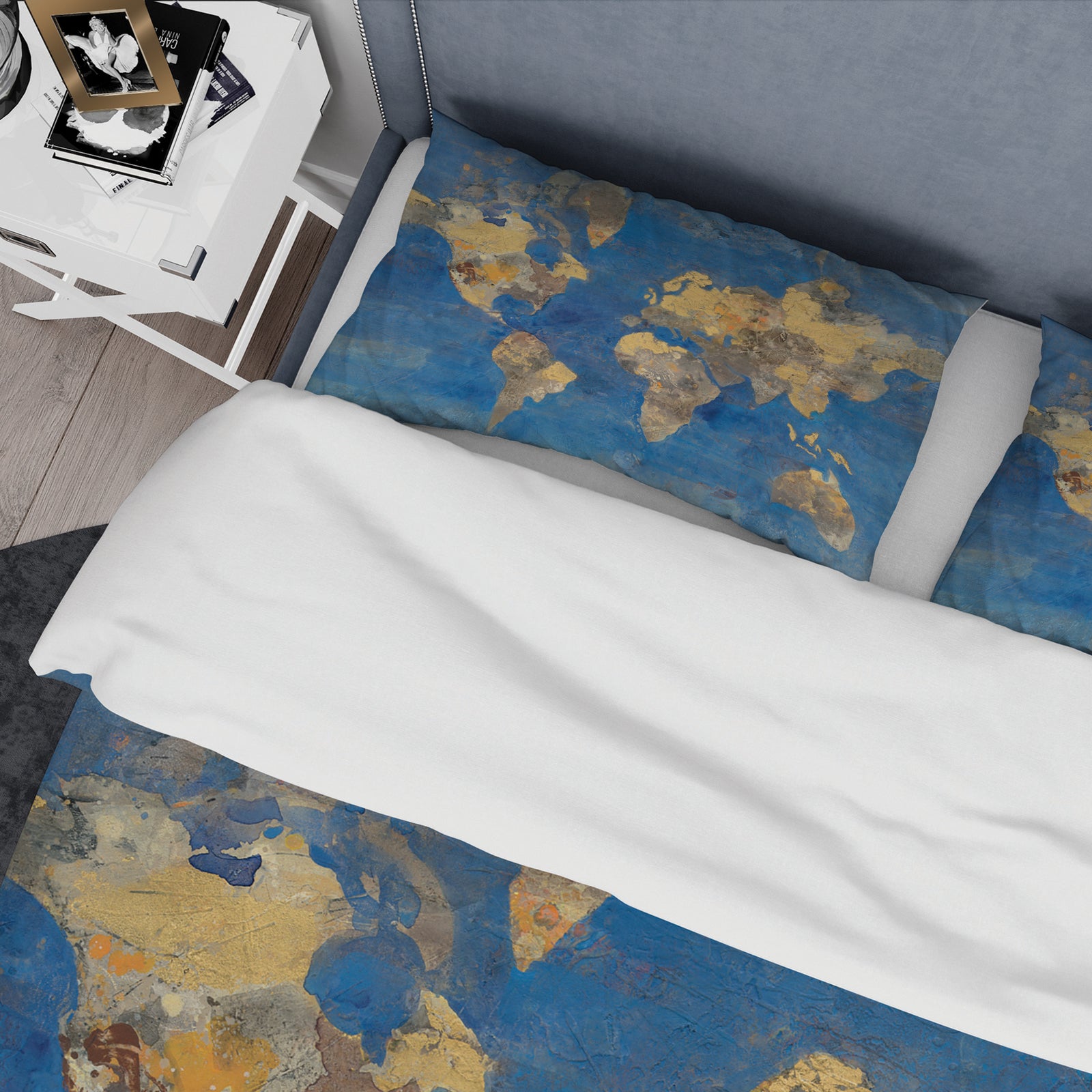 Golden Glam World Map - Glam Duvet Cover Set