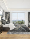 Abstract Glacial Black and White Painting - Geometric Duvet Cover Set