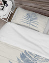 Blue Fern Print on wood II - Cottage Duvet Cover Set