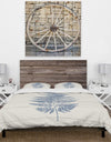 Blue Fern Print on wood I - Cottage Duvet Cover Set