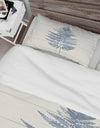 Blue Fern Print on wood I - Cottage Duvet Cover Set