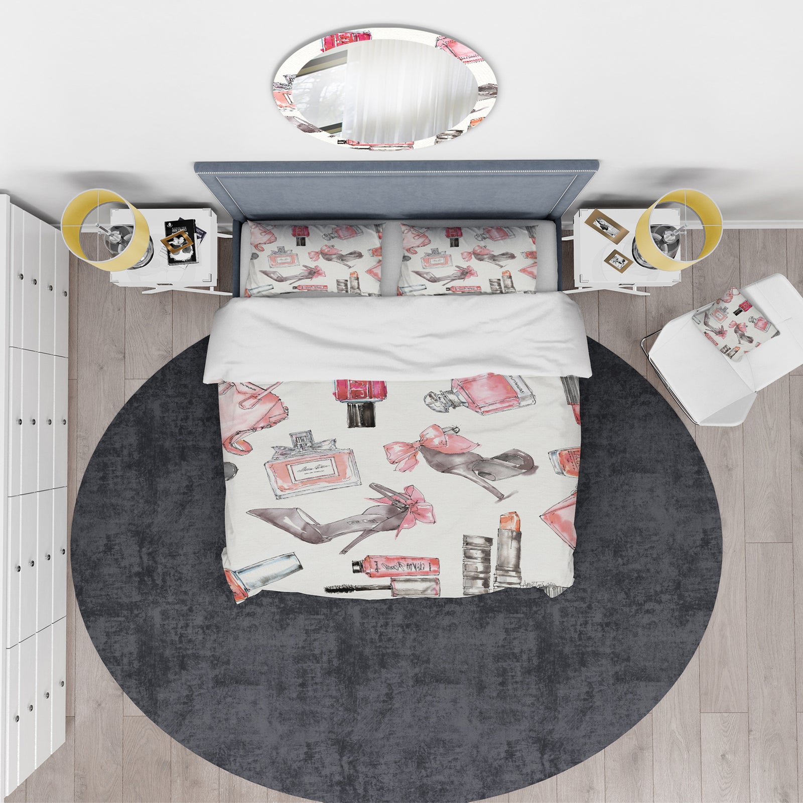 Glam Chic Accents Pattern I - Glam/Teenage Duvet Cover Set