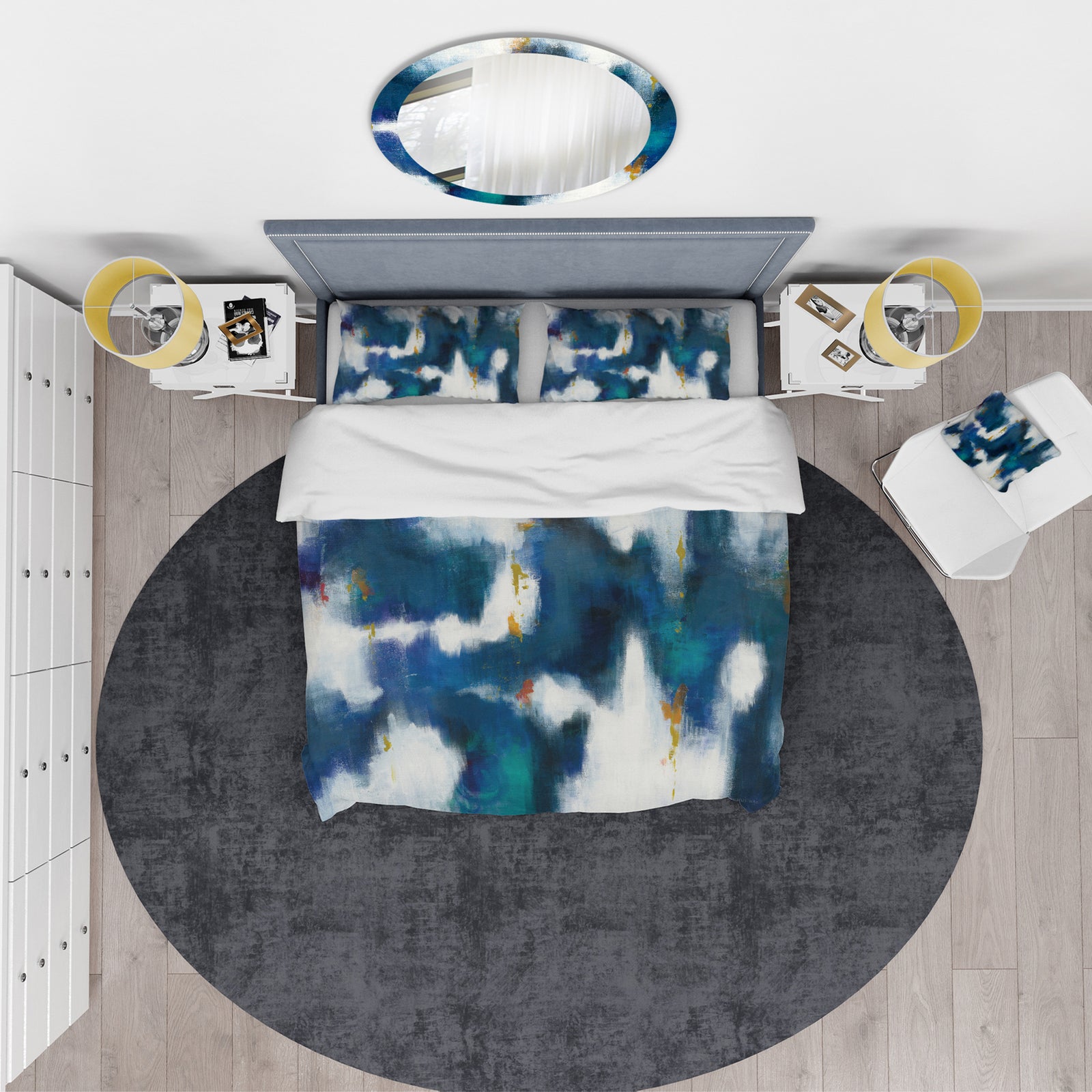Blue Glam Texture II - Glam Duvet Cover Set