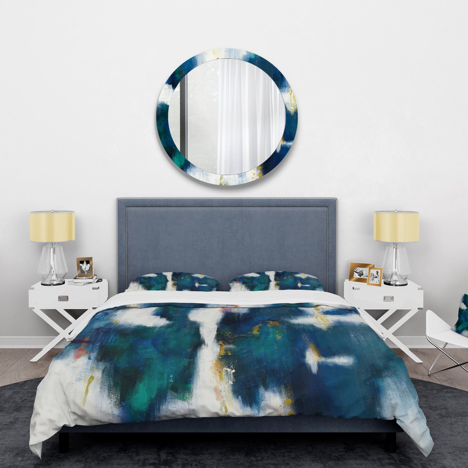 Blue Glam Texture I - Glam Duvet Cover Set