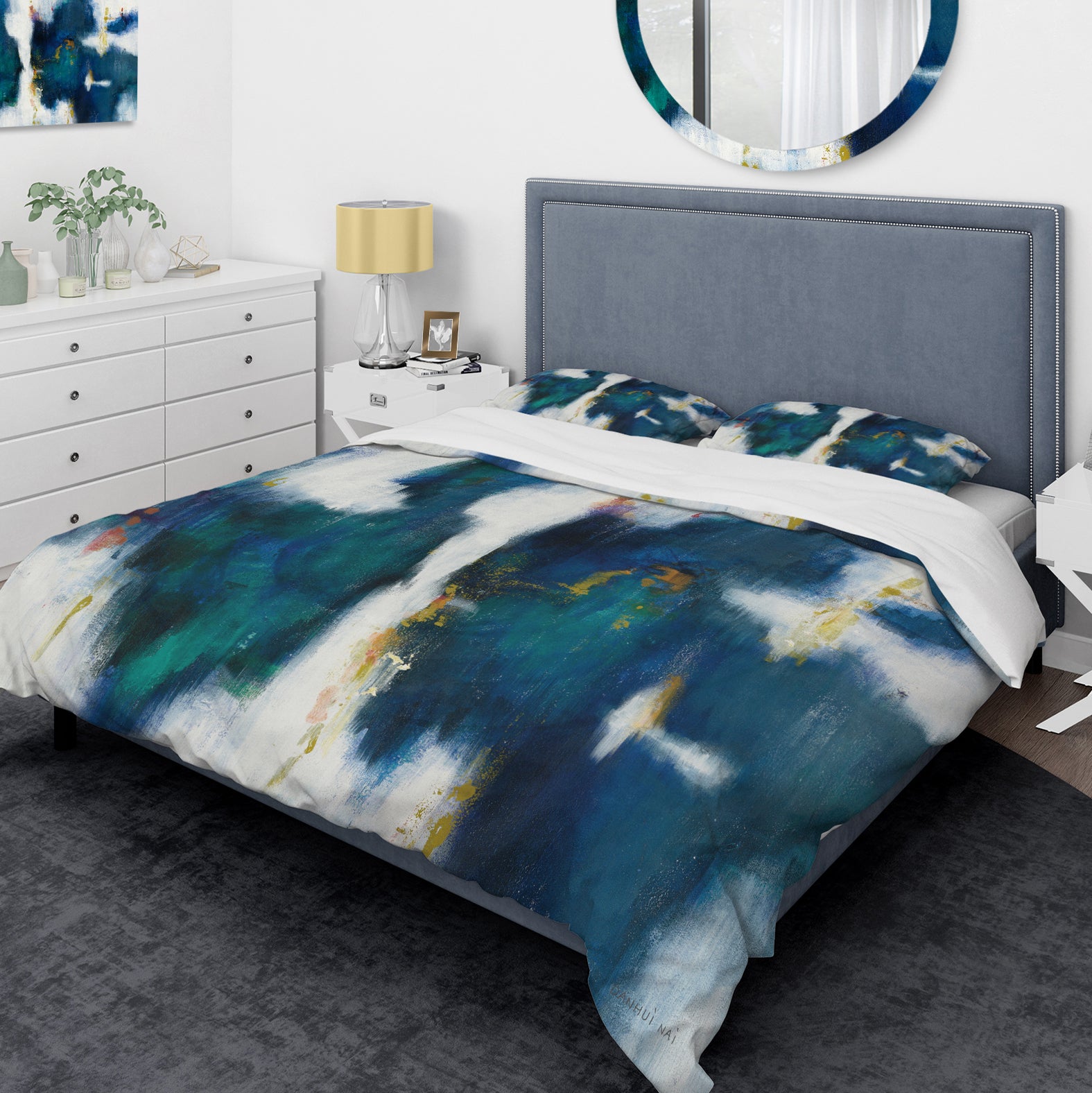 Blue Glam Texture I - Glam Duvet Cover Set