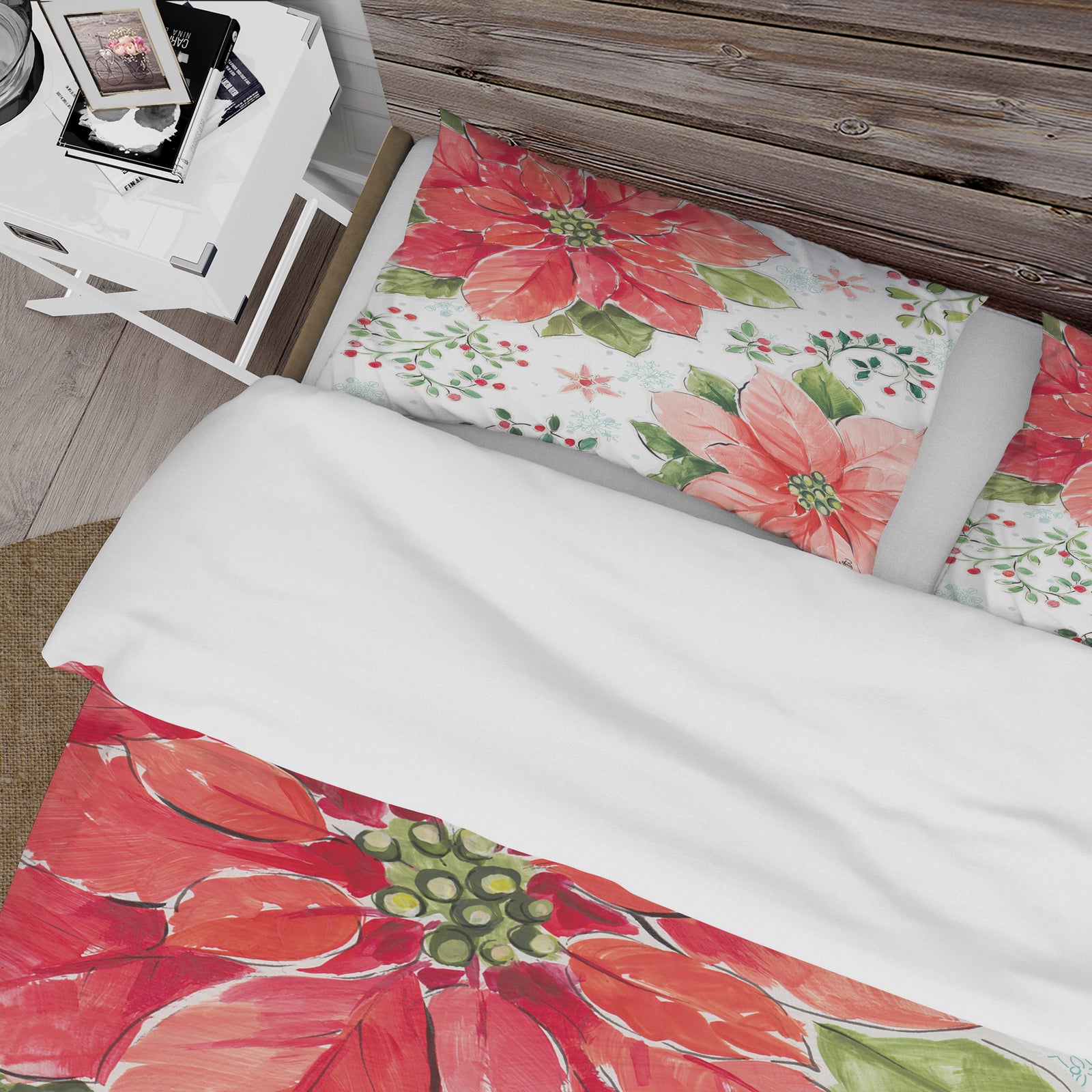 Country Flower snowflakes III - Farmhouse Duvet Cover Set