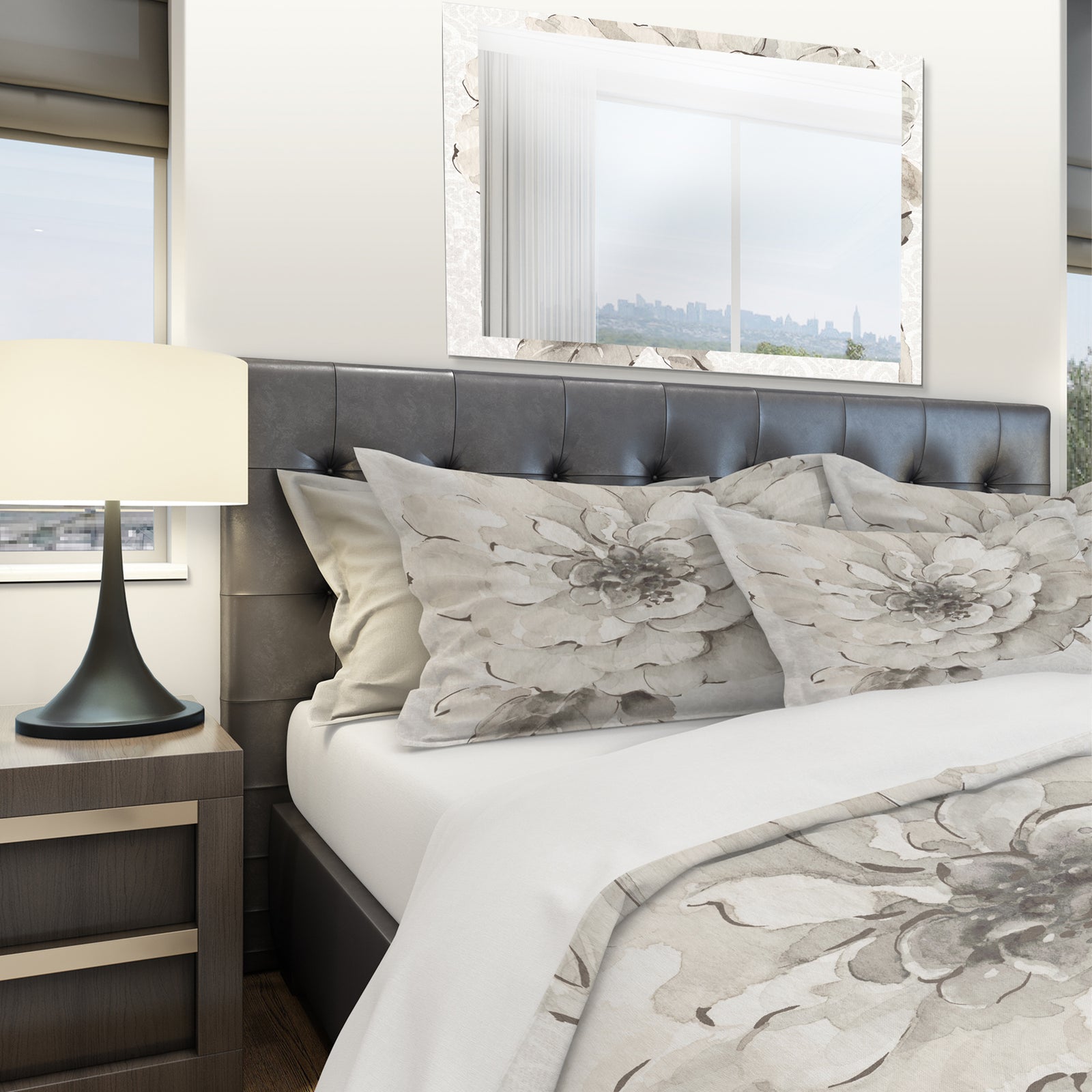 Indigold Grey Peonies I - Cottage Duvet Cover Set