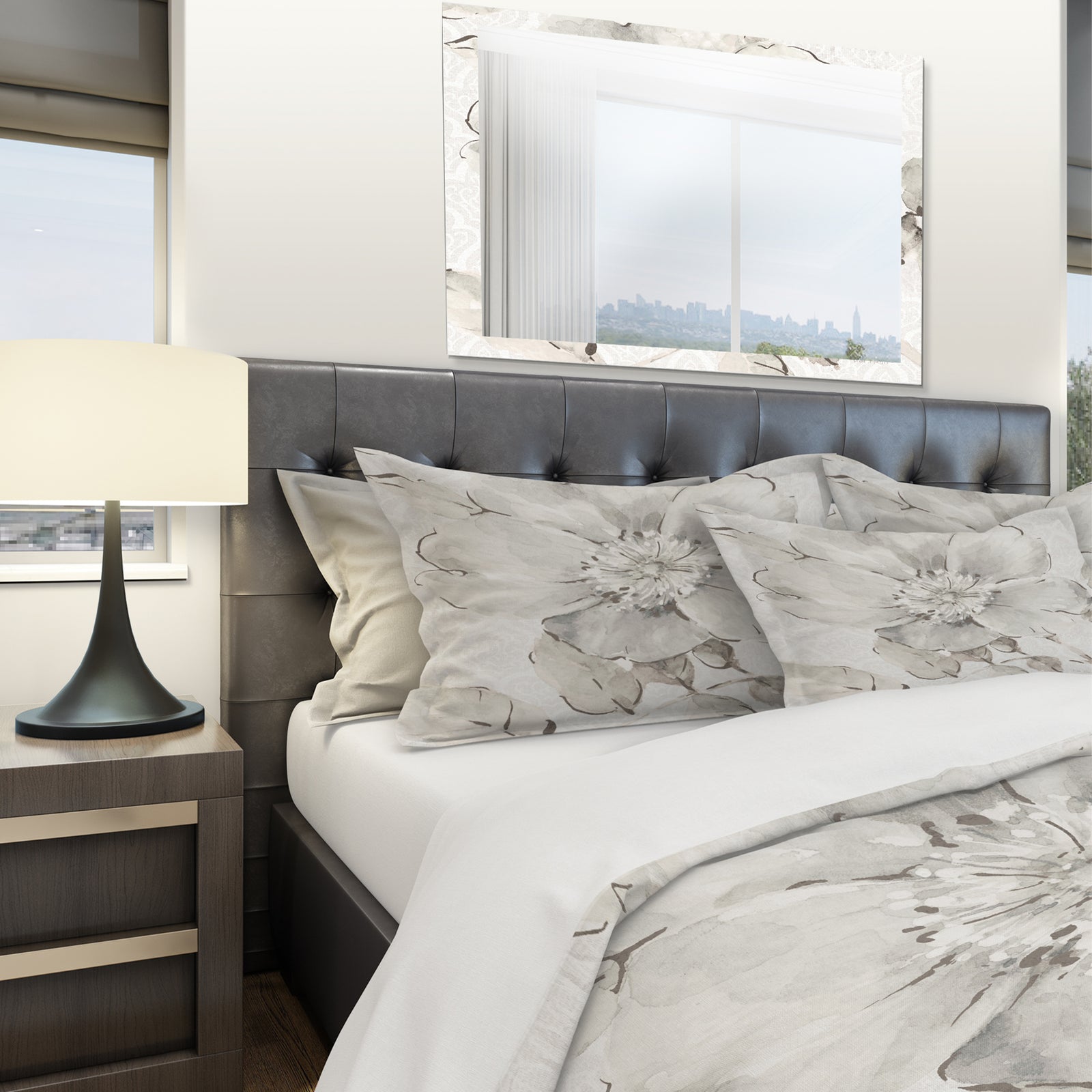 Indigold Grey Peonies II - Cottage Duvet Cover Set