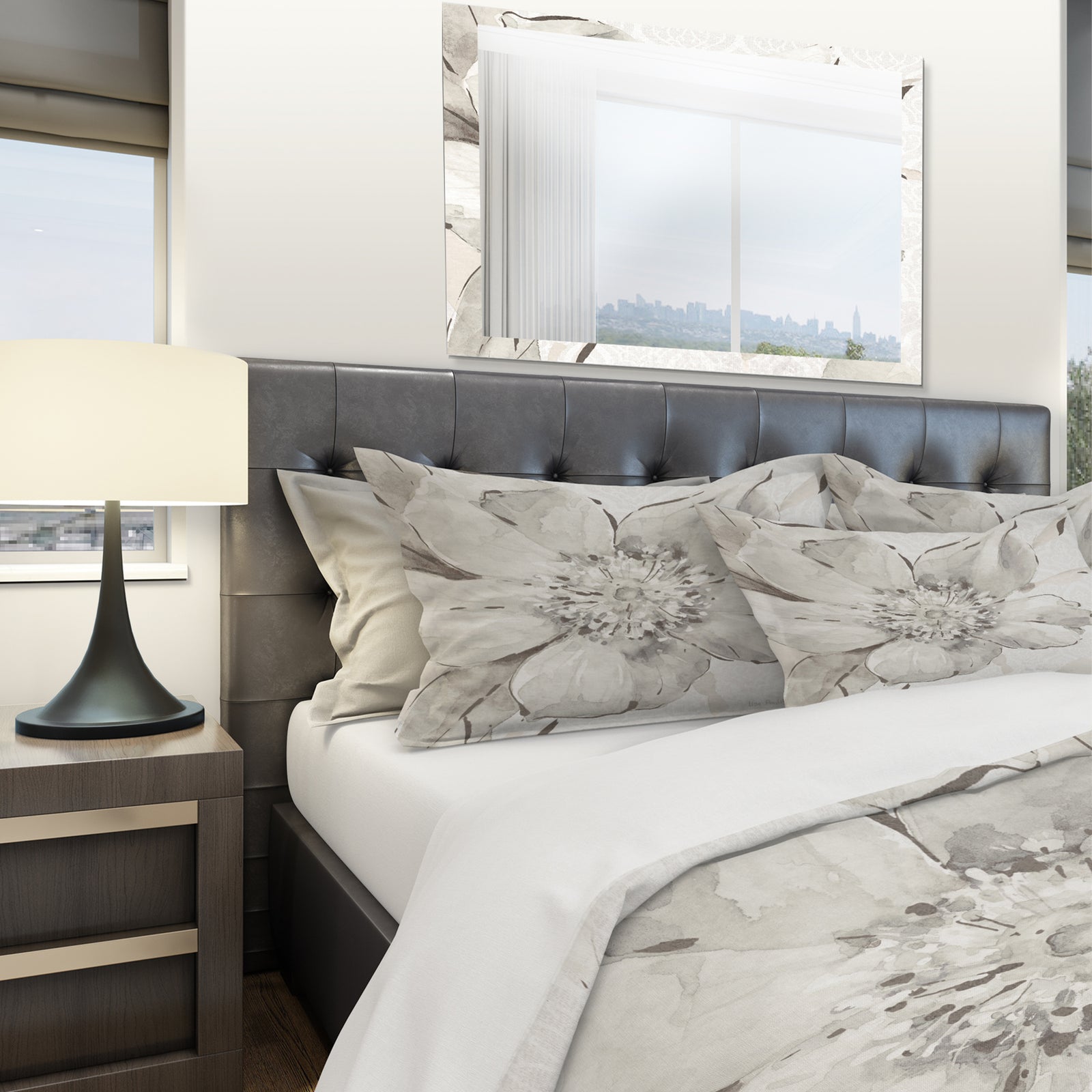 Indigold Grey Peonies III - Cottage Duvet Cover Set